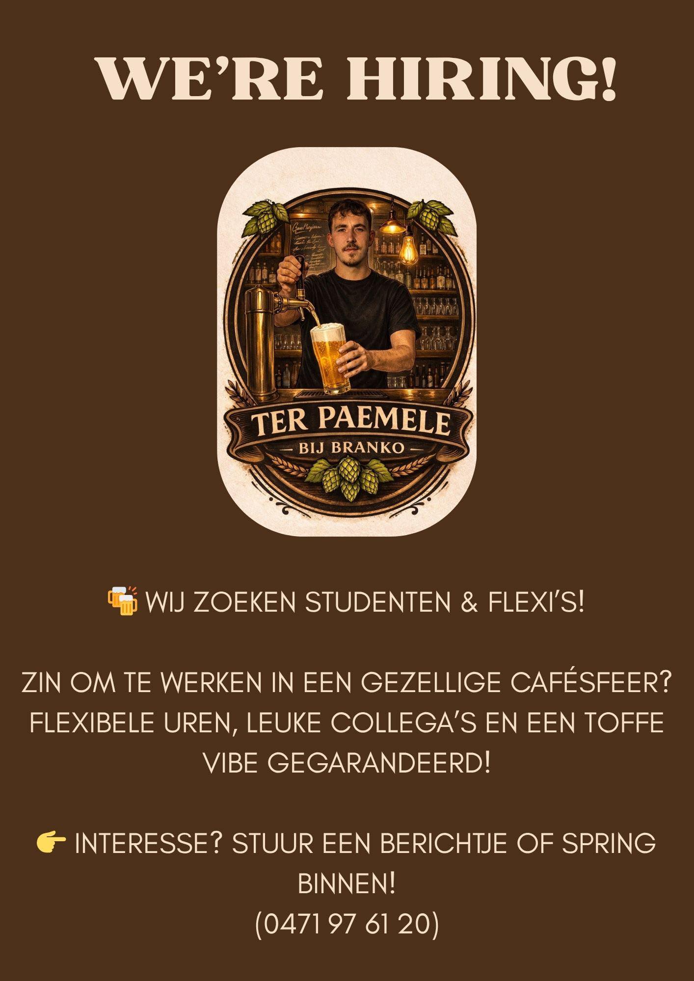 We are hiring affiche van Ter Paemele